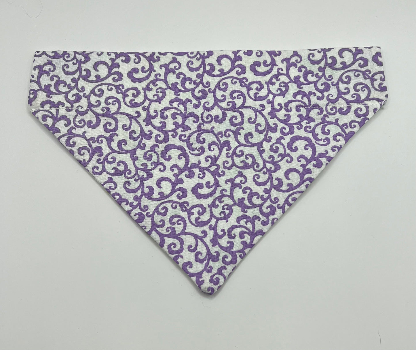Purple Flowers & Green Leaves with Purple and White Swirls