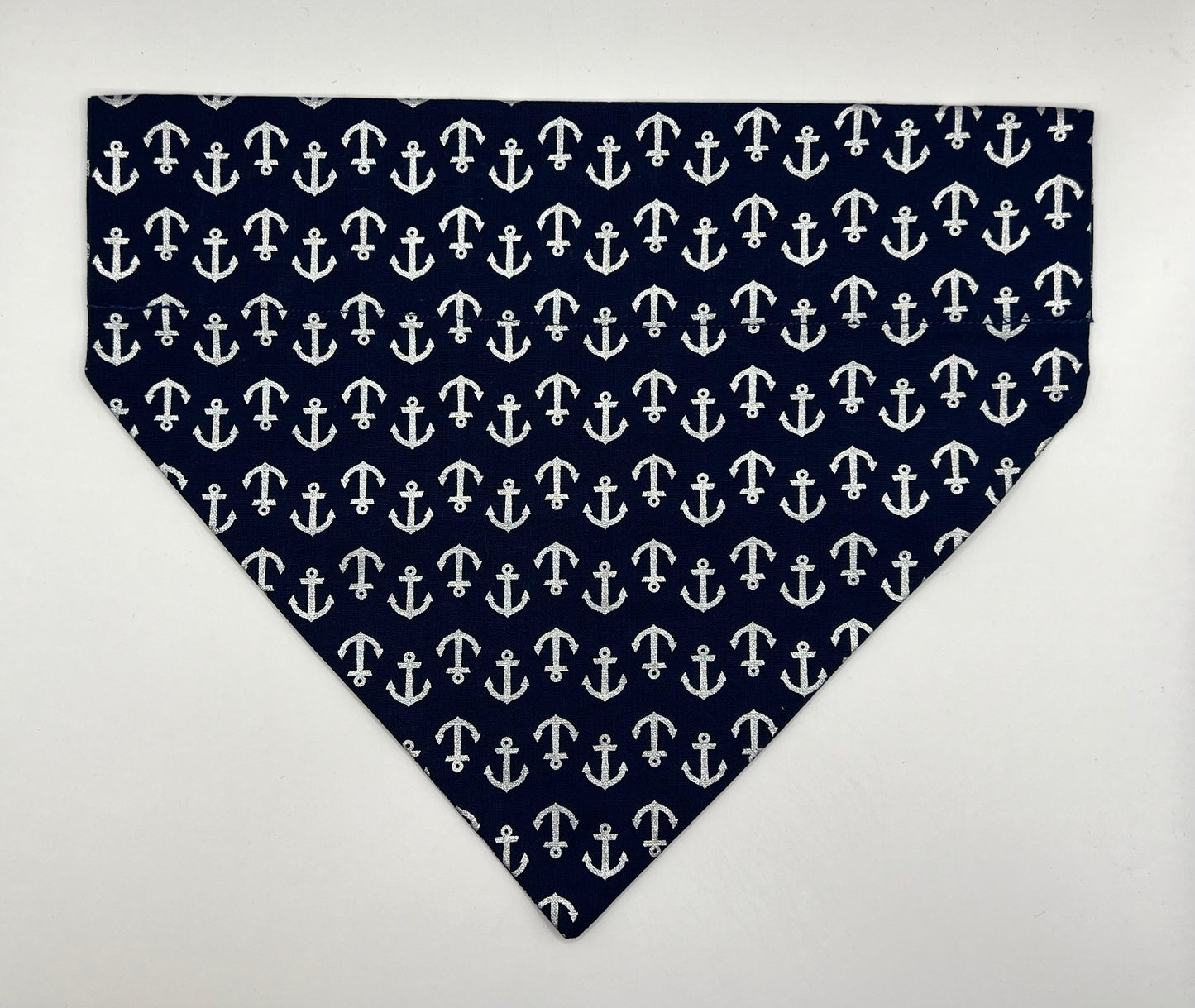 Navy and White Squares on Navy with Anchors