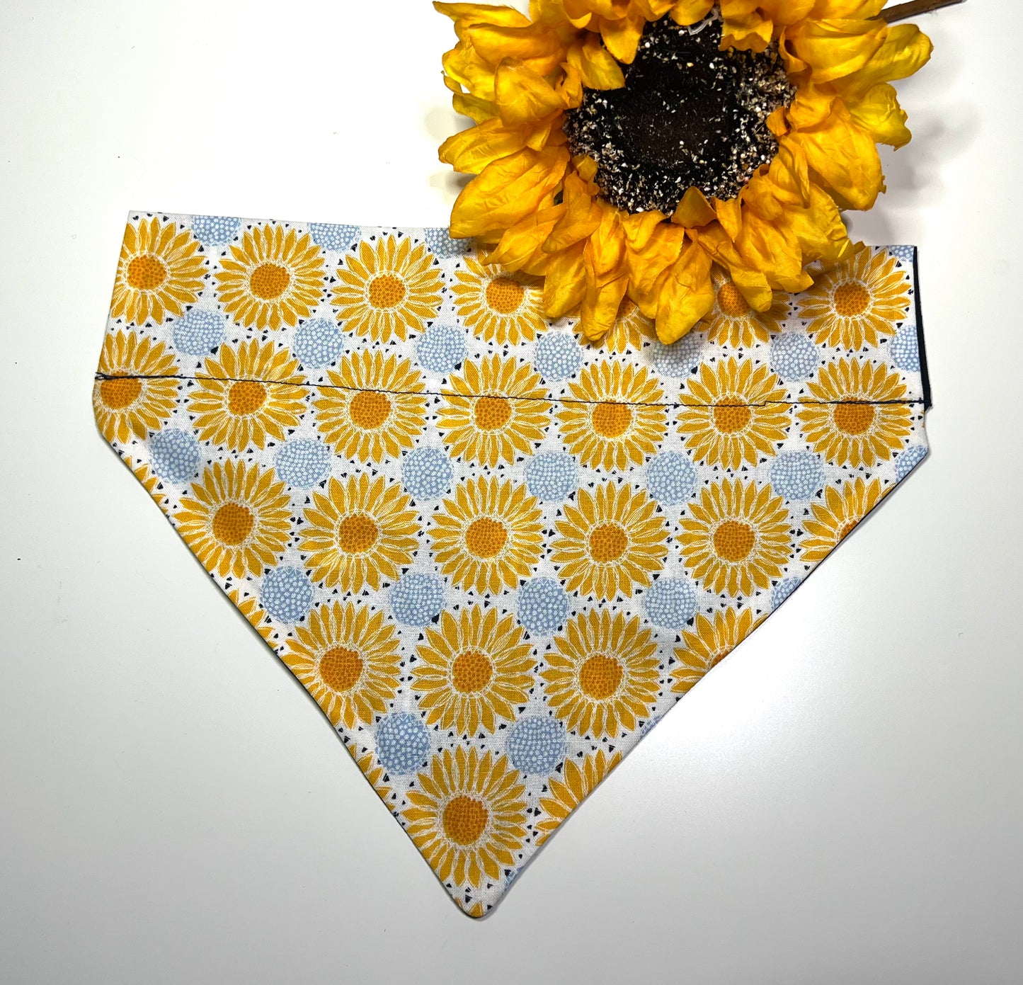 Sunflowers & Blue Floral on Navy Blue with Anchors