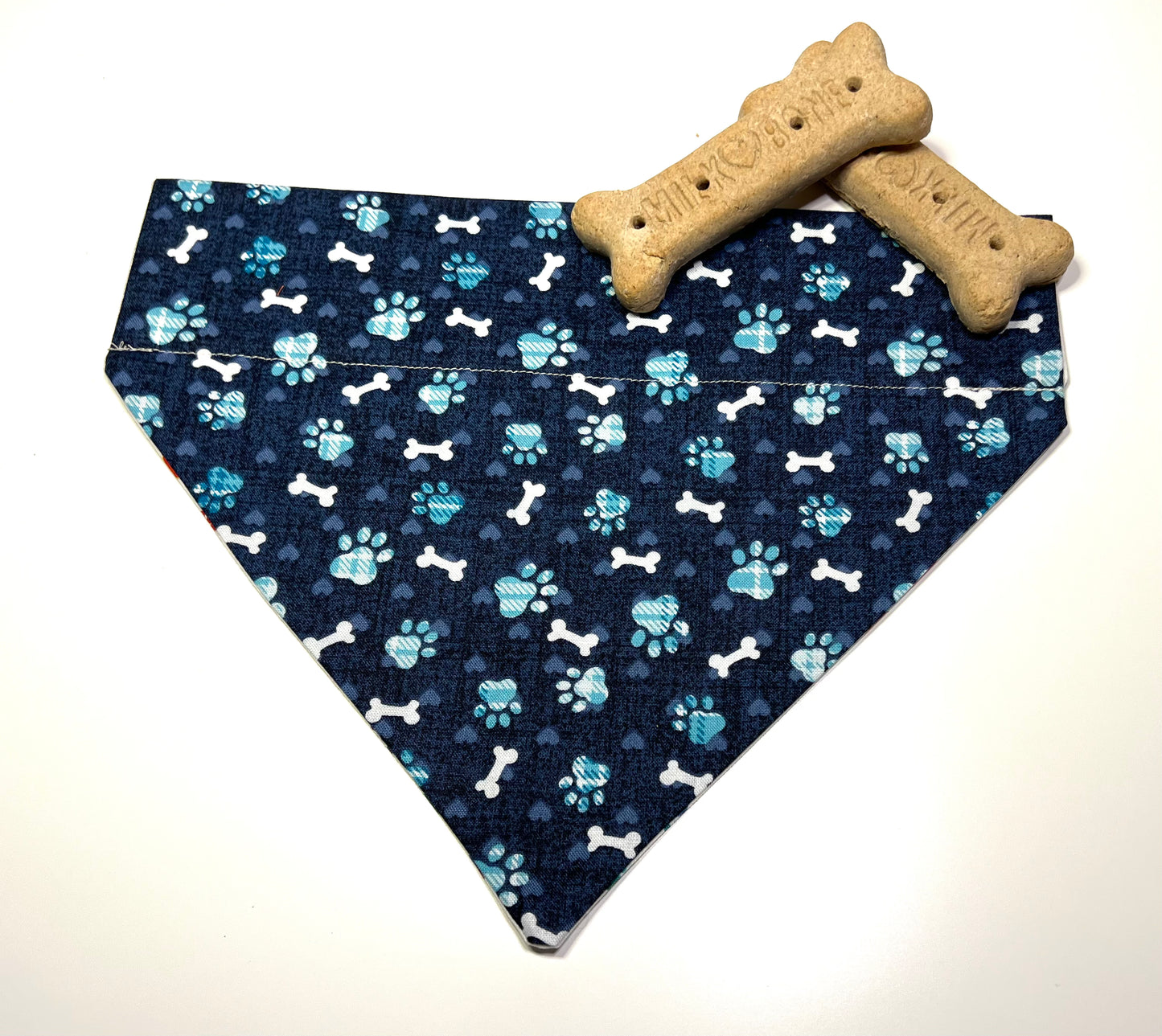 Rainbow Paw Print with Blue Paws & Bones