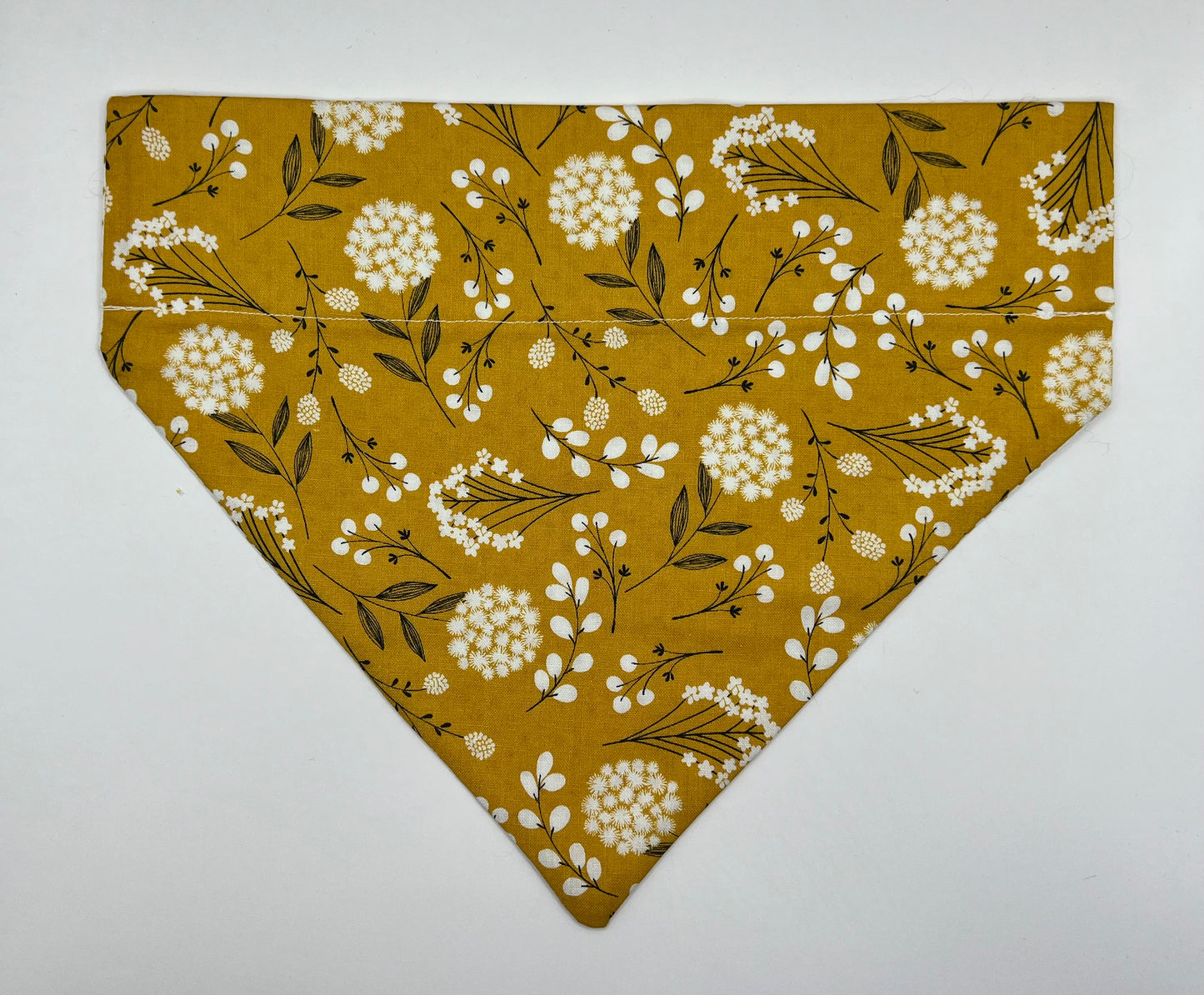 Mustard & White Floral on a White Fabric with Mustard Polkadots