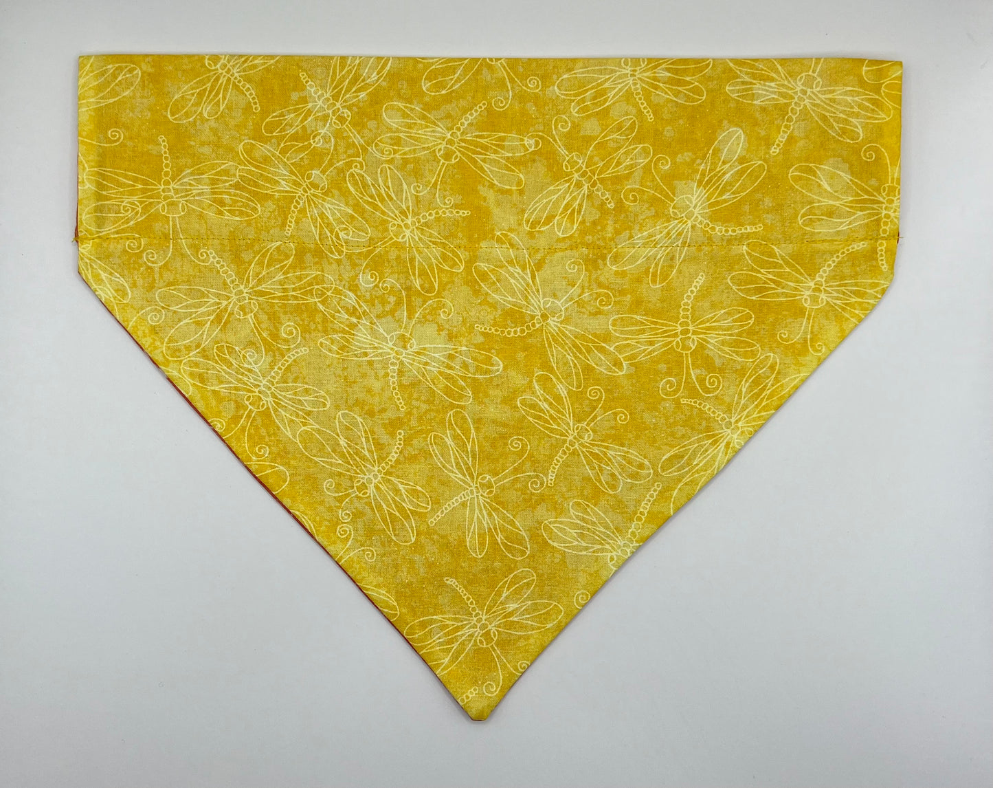 Swirls on Orange with Yellow Dragonflies