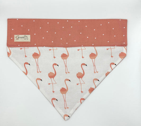 Peach Flamingos with Peach Small Polka-dots