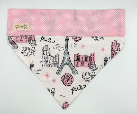 Paris on Lite Pink with Small Polka-dots