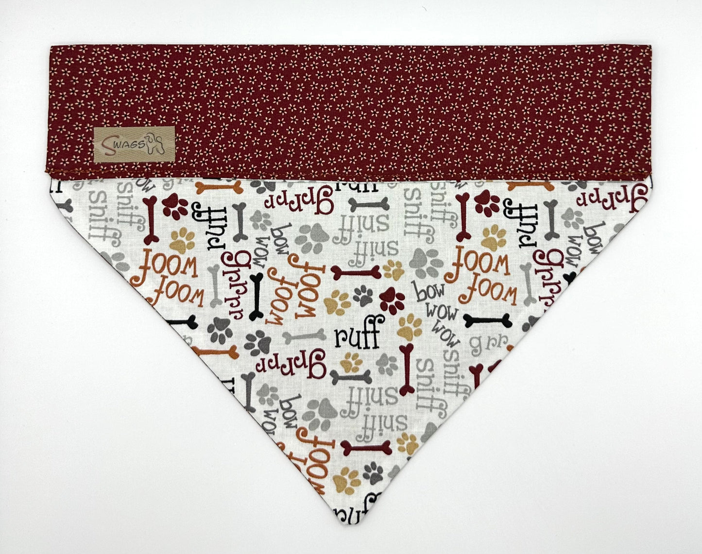 Woof, Bow Wow, Sniff on Burgundy Floral