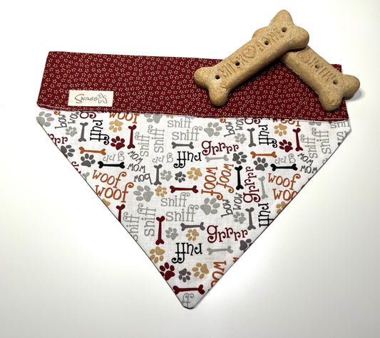 Rust Small Floral Print with Woof, Ruff & Bow Wow